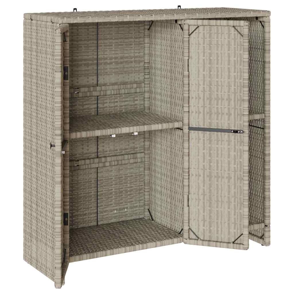 vidaXL Storage Cabinet with Shelf Light Grey 100 x 36 x 102 cm Rattan