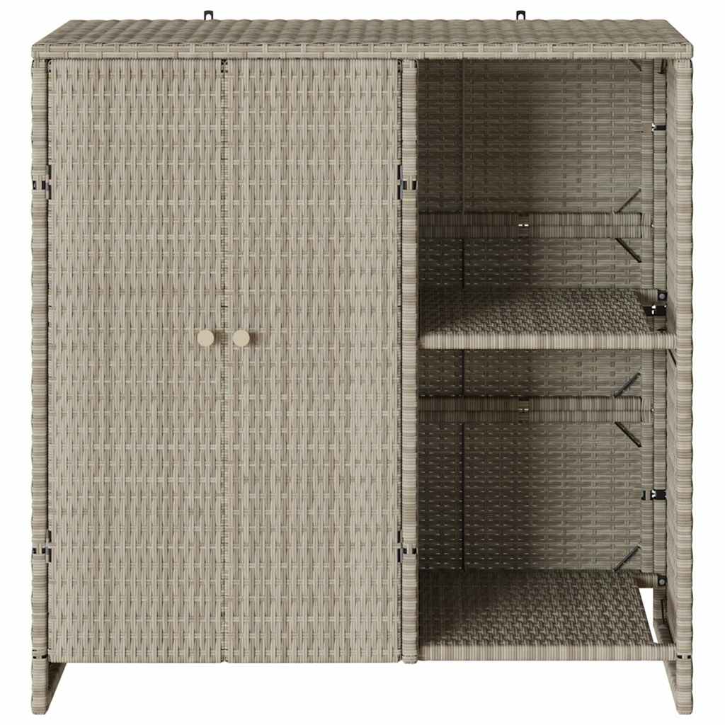 vidaXL Storage Cabinet with Shelf Light Grey 100 x 36 x 102 cm Rattan
