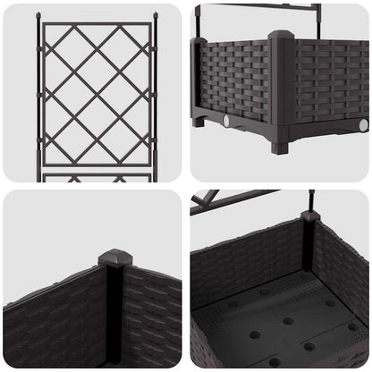 vidaXL Garden Planter Brown 40 x 40 x 125.5 cm PP