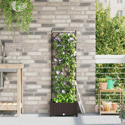 vidaXL Garden Planter Brown 40 x 40 x 125.5 cm PP