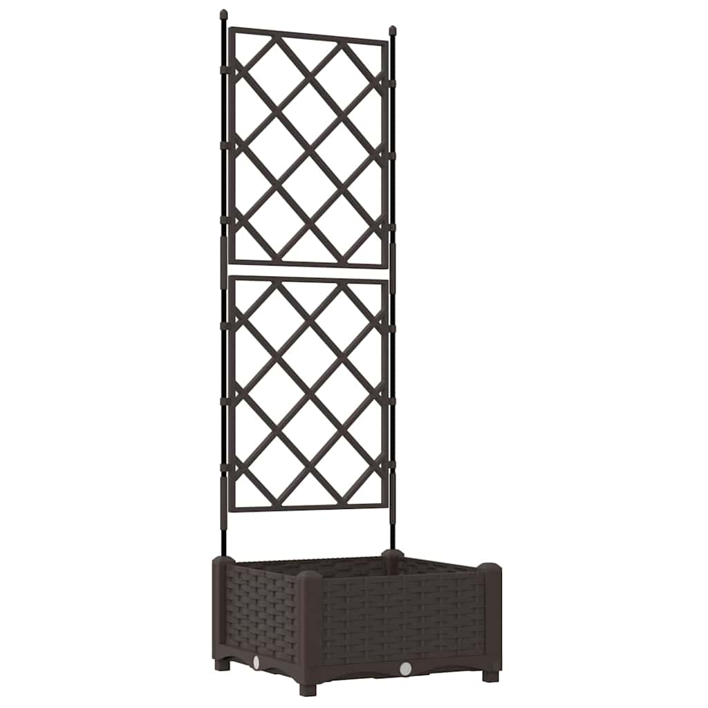 vidaXL Garden Planter Brown 40 x 40 x 125.5 cm PP