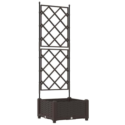 vidaXL Garden Planter Brown 40 x 40 x 125.5 cm PP
