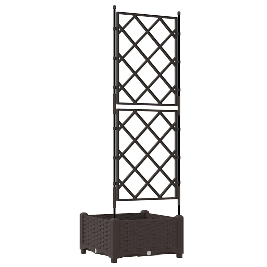vidaXL Garden Planter Brown 40 x 40 x 125.5 cm PP