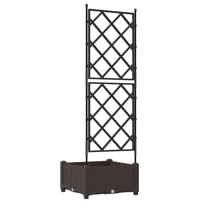 vidaXL Garden Planter Brown 40 x 40 x 125.5 cm PP