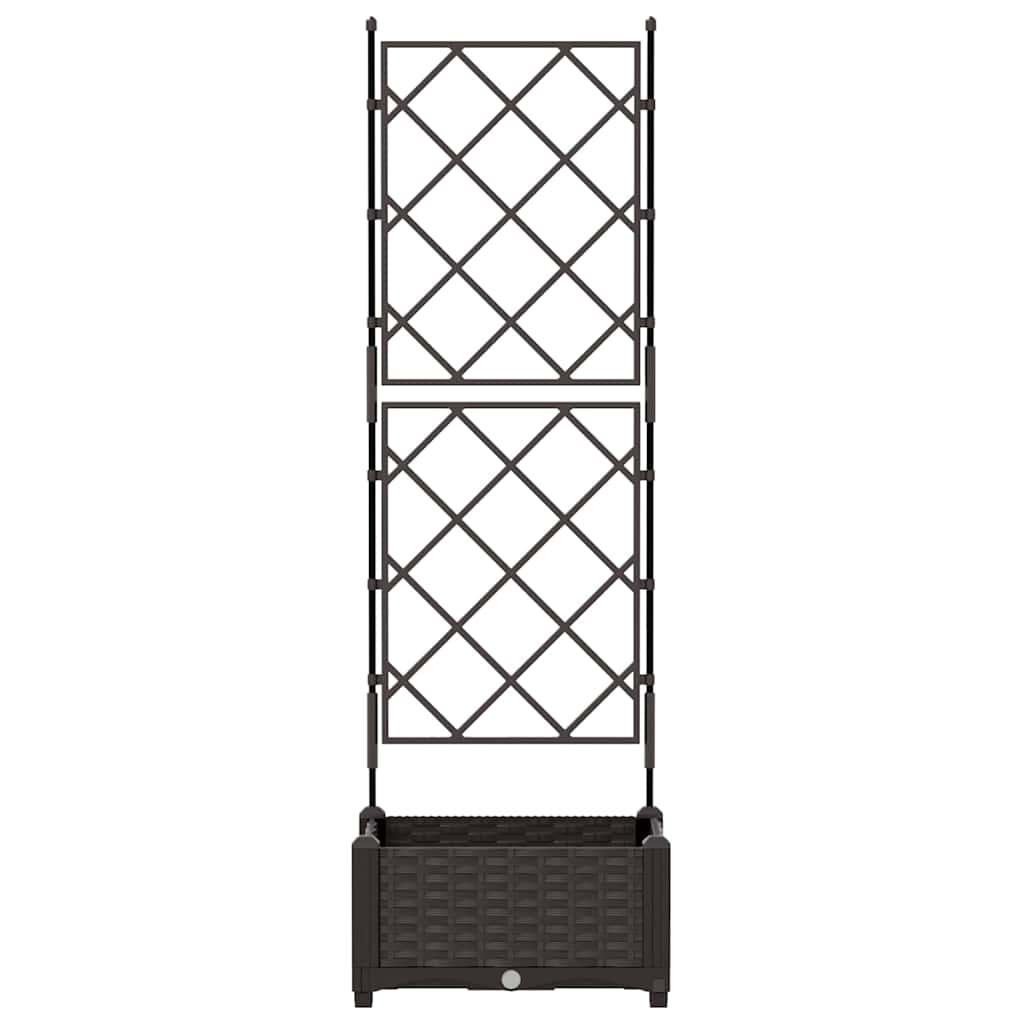 vidaXL Garden Planter Brown 40 x 40 x 125.5 cm PP