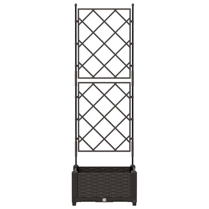 vidaXL Garden Planter Brown 40 x 40 x 125.5 cm PP
