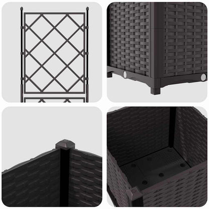 vidaXL Garden Planter Brown 40 x 40 x 143 cm PP