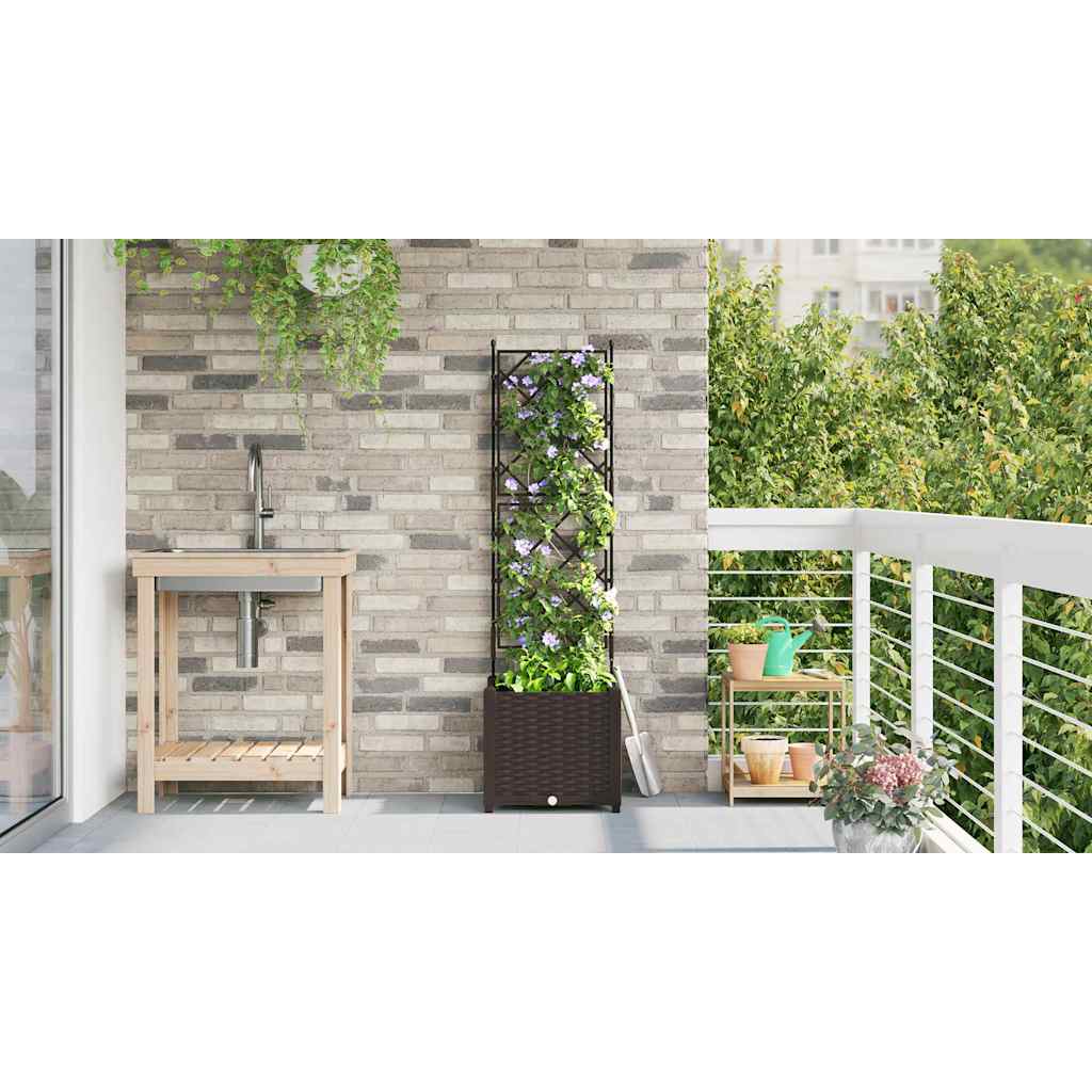 vidaXL Garden Planter Brown 40 x 40 x 143 cm PP