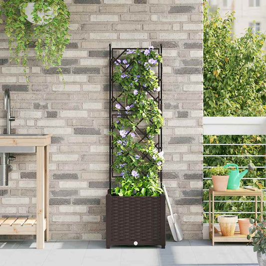 vidaXL Garden Planter Brown 40 x 40 x 143 cm PP