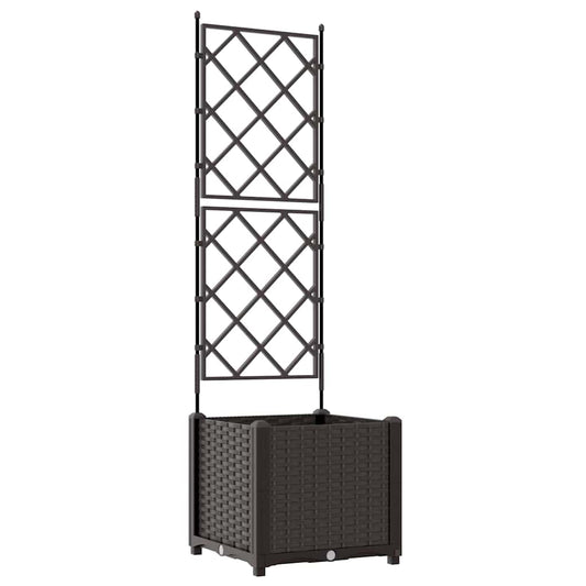 vidaXL Garden Planter Brown 40 x 40 x 143 cm PP