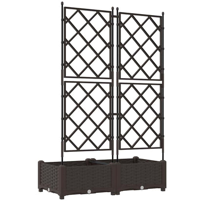 vidaXL Garden Planter 2 pcs Brown 80 x 40 x 125.5 cm PP