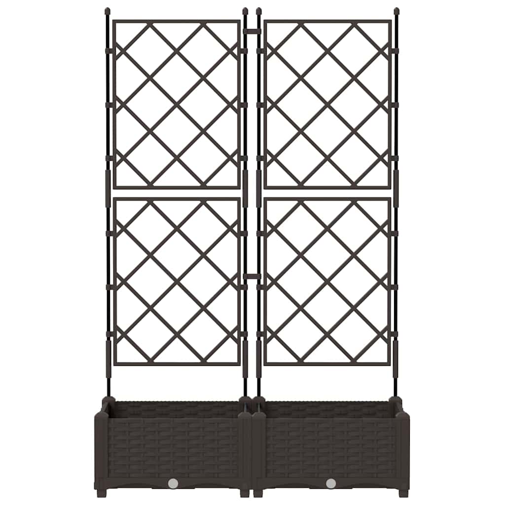 vidaXL Garden Planter 2 pcs Brown 80 x 40 x 125.5 cm PP