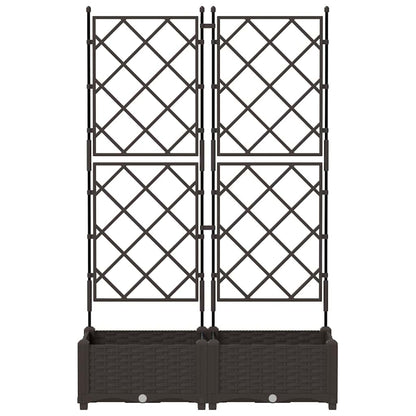 vidaXL Garden Planter 2 pcs Brown 80 x 40 x 125.5 cm PP