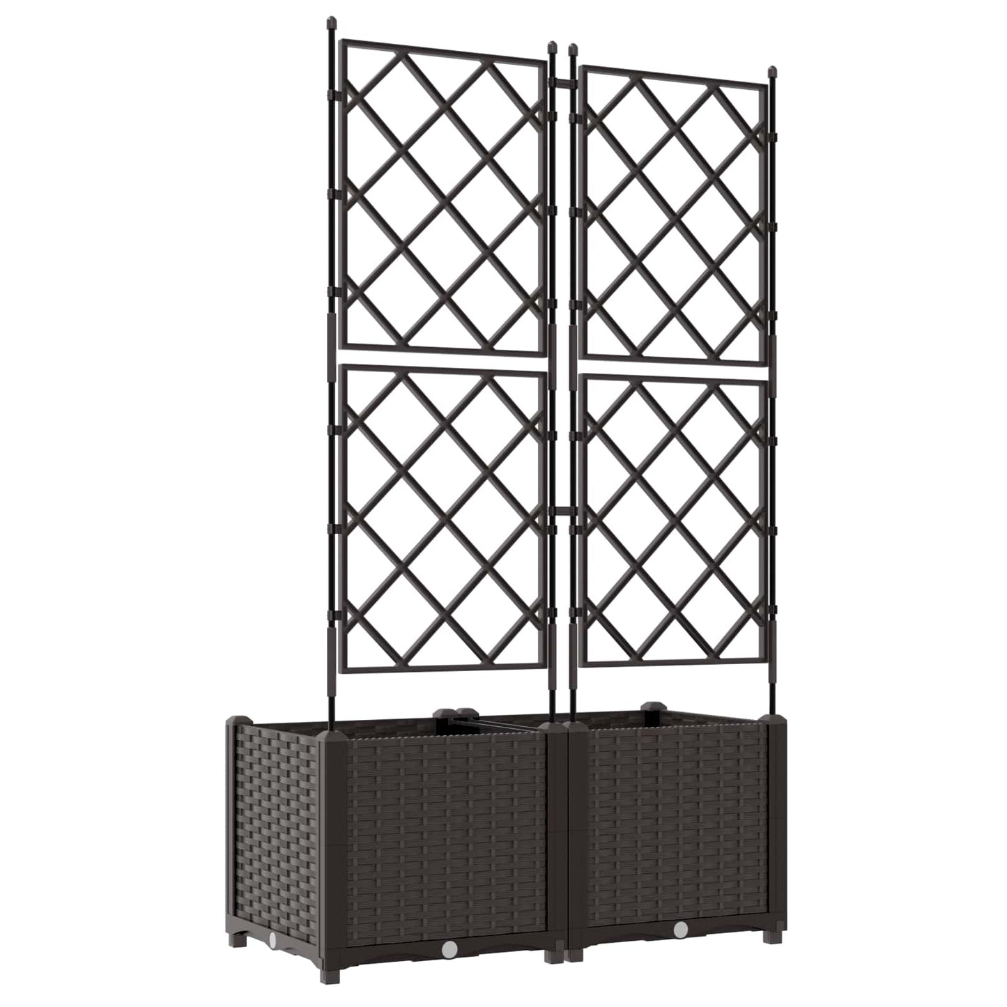 vidaXL Garden Planter 2 pcs Brown 80 x 40 x 143 cm PP
