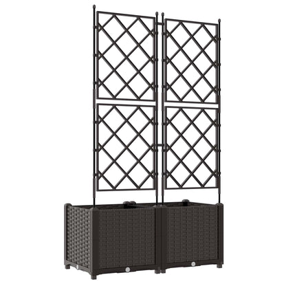 vidaXL Garden Planter 2 pcs Brown 80 x 40 x 143 cm PP