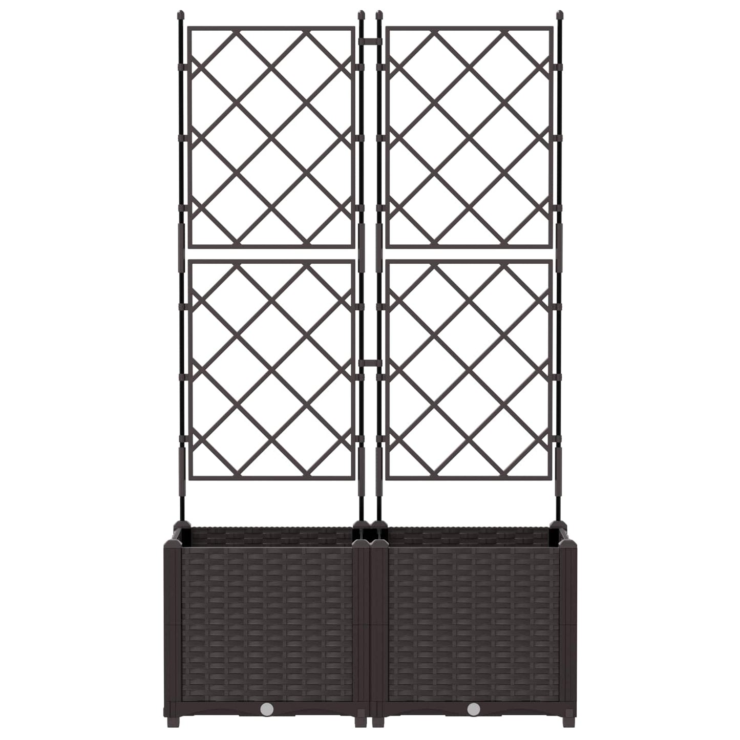 vidaXL Garden Planter 2 pcs Brown 80 x 40 x 143 cm PP