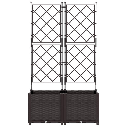 vidaXL Garden Planter 2 pcs Brown 80 x 40 x 143 cm PP