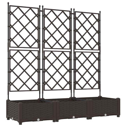 vidaXL Garden Planter 3 pcs Brown 120 x 40 x 125.5 cm Plastic