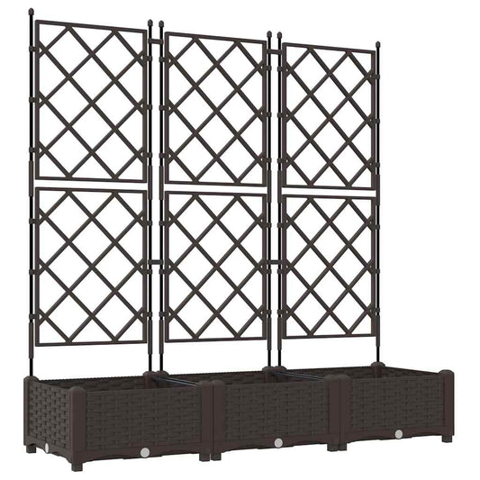 vidaXL Garden Planter 3 pcs Brown 120 x 40 x 125.5 cm PP