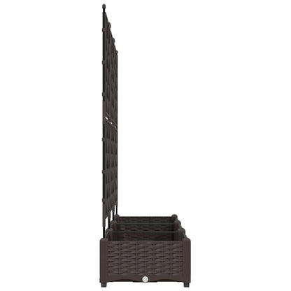 vidaXL Garden Planter 3 pcs Brown 120 x 40 x 125.5 cm Plastic