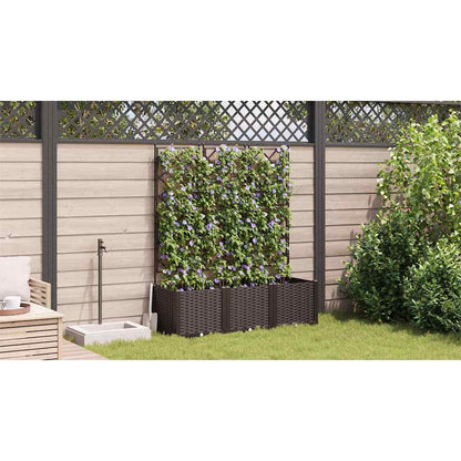 vidaXL Garden Planter 3 pcs Brown 120 x 40 x 143 cm PP