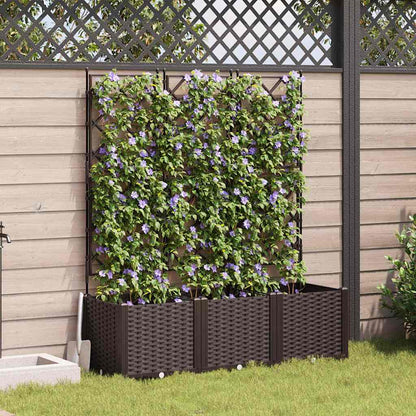 vidaXL Garden Planter 3 pcs Brown 120 x 40 x 143 cm PP
