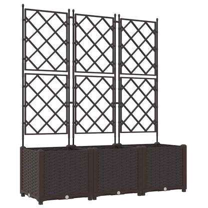 vidaXL Garden Planter 3 pcs Brown 120 x 40 x 143 cm PP
