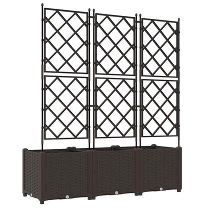 vidaXL Garden Planter 3 pcs Brown 120 x 40 x 143 cm PP