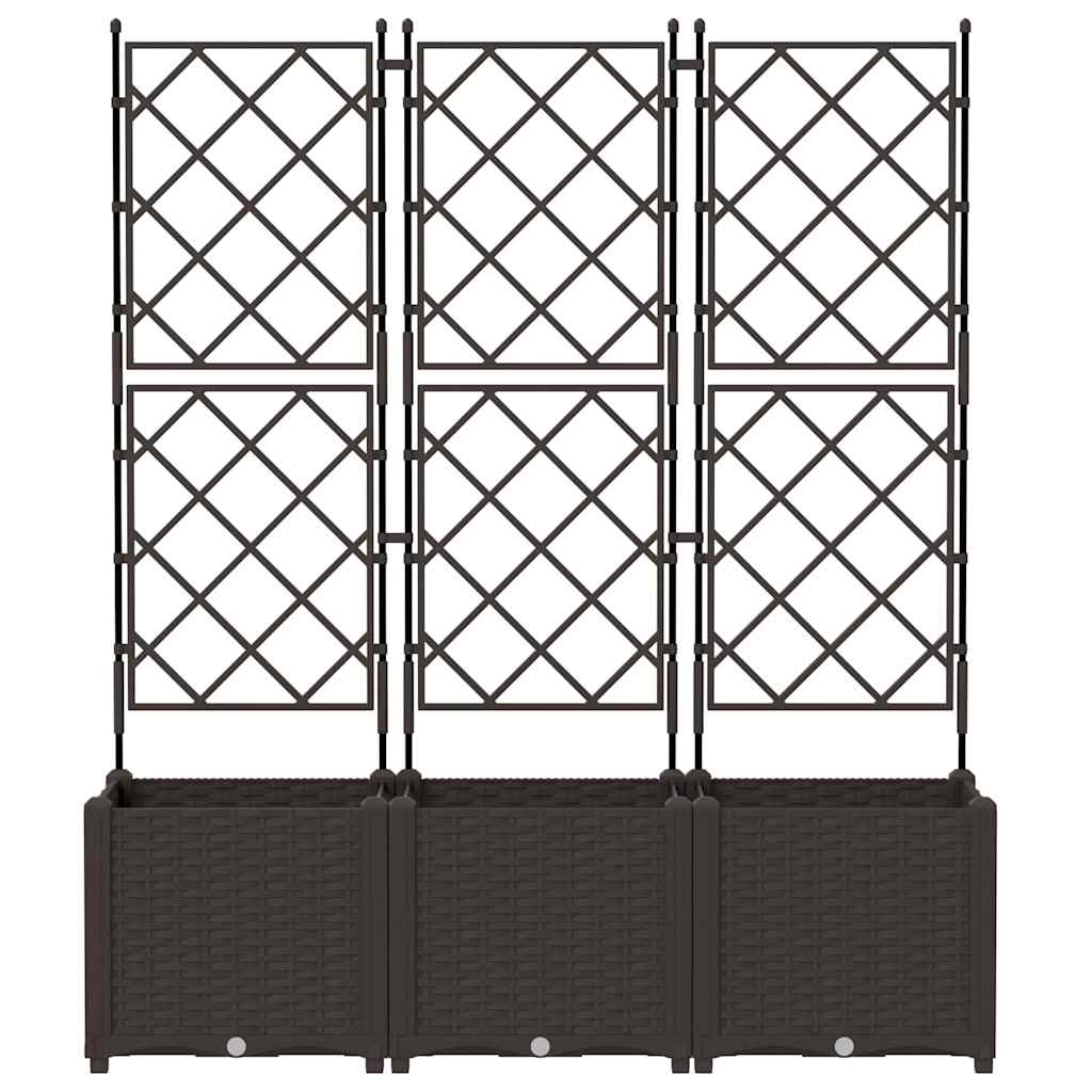 vidaXL Garden Planter 3 pcs Brown 120 x 40 x 143 cm PP