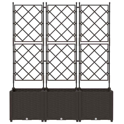 vidaXL Garden Planter 3 pcs Brown 120 x 40 x 143 cm PP