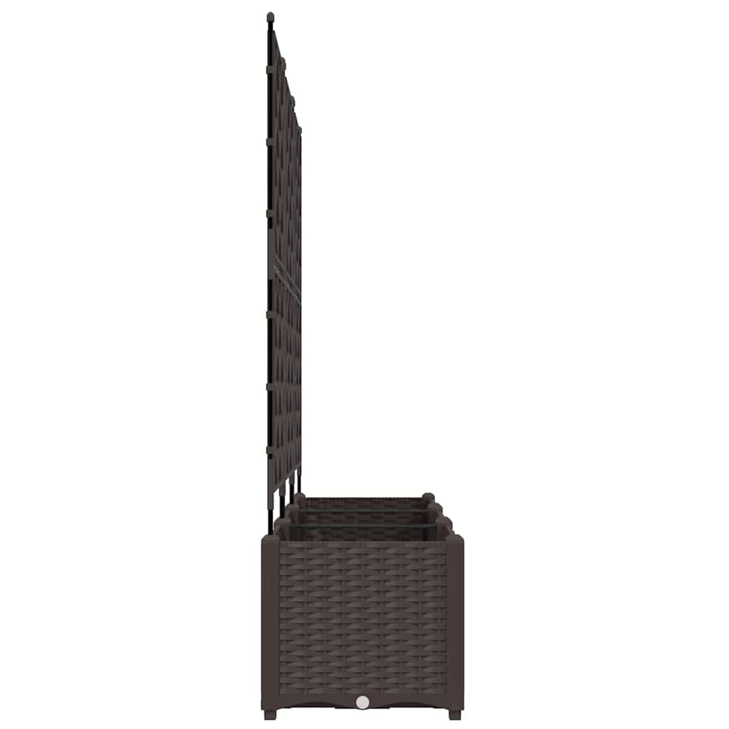 vidaXL Garden Planter 3 pcs Brown 120 x 40 x 143 cm PP