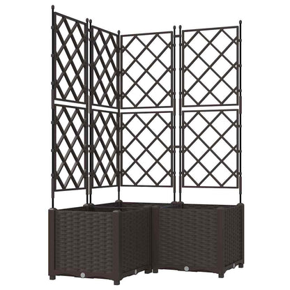 vidaXL Garden Planter 3 pcs Brown 80 x 80 x 143 cm PP
