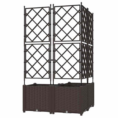 vidaXL Garden Planter 3 pcs Brown 80 x 80 x 143 cm PP