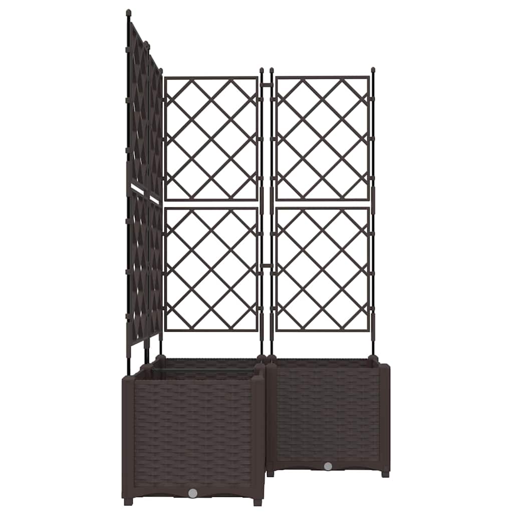 vidaXL Garden Planter 3 pcs Brown 80 x 80 x 143 cm PP