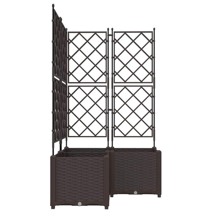 vidaXL Garden Planter 3 pcs Brown 80 x 80 x 143 cm PP