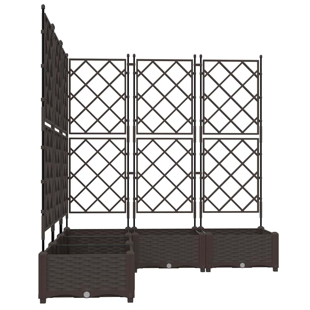 vidaXL Garden Planter 5 pcs Brown 120 x 120 x 125.5 cm PP