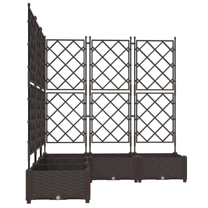 vidaXL Garden Planter 5 pcs Brown 120 x 120 x 125.5 cm PP