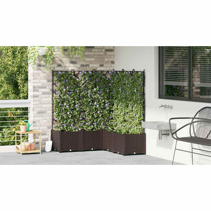 vidaXL Garden Planter 5 pcs Brown 120 x 120 x 143 cm PP