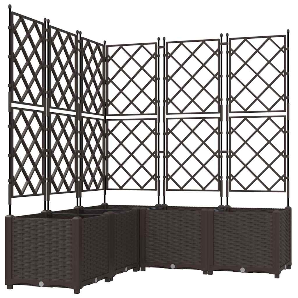 vidaXL Garden Planter 5 pcs Brown 120 x 120 x 143 cm PP
