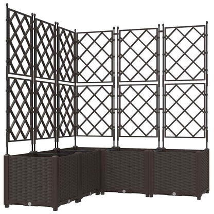vidaXL Garden Planter 5 pcs Brown 120 x 120 x 143 cm PP