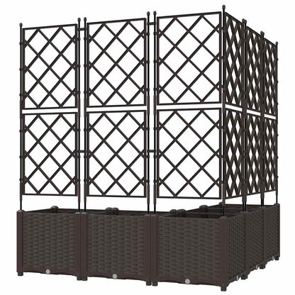 vidaXL Garden Planter 5 pcs Brown 120 x 120 x 143 cm PP