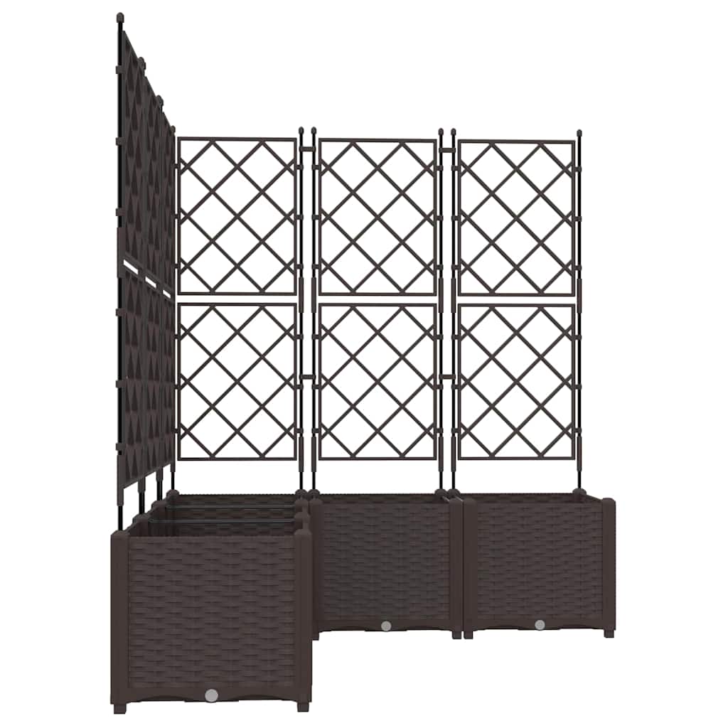 vidaXL Garden Planter 5 pcs Brown 120 x 120 x 143 cm PP