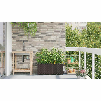 vidaXL Garden Planter 2 pcs Brown 80 x 40 x 37.5 cm PP