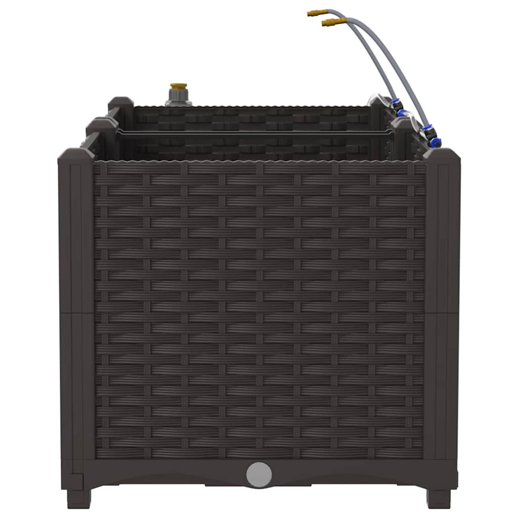 vidaXL Garden Planter 2 pcs Brown 80 x 40 x 37.5 cm PP