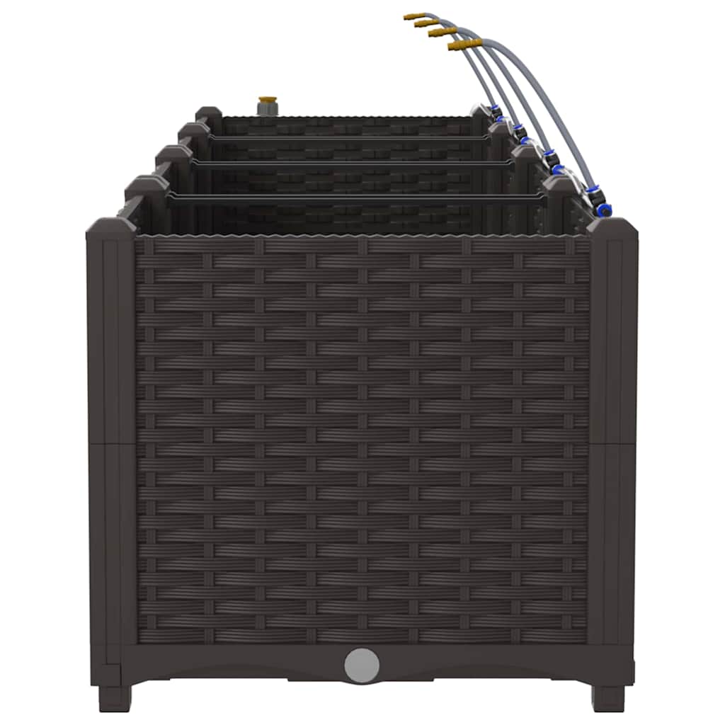 vidaXL Garden Planter 4 pcs Brown 160 x 40 x 37.5 cm PP