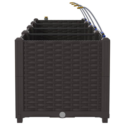 vidaXL Garden Planter 4 pcs Brown 160 x 40 x 37.5 cm PP