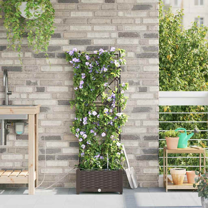 vidaXL Garden Planter Brown 40 x 40 x 126 cm PP