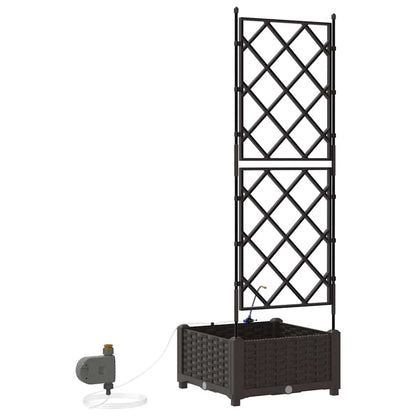 vidaXL Garden Planter Brown 40 x 40 x 126 cm PP