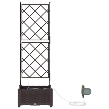 vidaXL Garden Planter Brown 40 x 40 x 126 cm PP