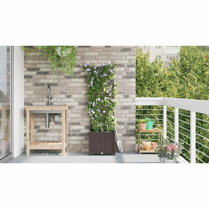 vidaXL Garden Planter Brown 40 x 40 x 142 cm PP